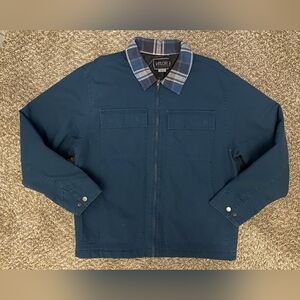 Valor Collective Men’s Light Green Lime Mint Calvary Twill Flannel Jacket Size M